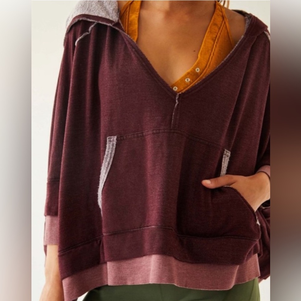 Free People Bonfire Hoodie Fig Jam size small